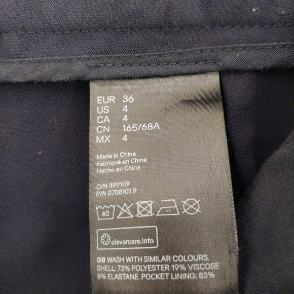 H&M Sailor Trouser Dress Pants Slacks Excellent Condition Size 4 Navy Blue - Picture 7 of 8